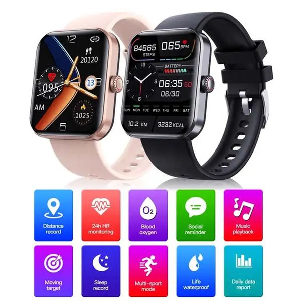 Reloj inteligente F57L para hombres y mujeres, pulsera con control del ritmo cardíaco durante el sueño y la temperatura corporal, carga magnética con más de 50 modos deportivos, 24 horas