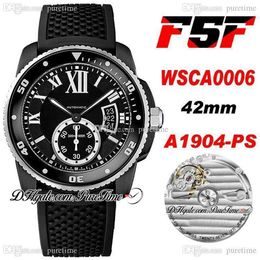 F5F Drive WSCA0006 1904-PS MC Montre automatique pour homme en acier PVD bicolore Cadran noir Marqueurs romains blancs Bracelet en caoutchouc 2021 42 mm Super 2381