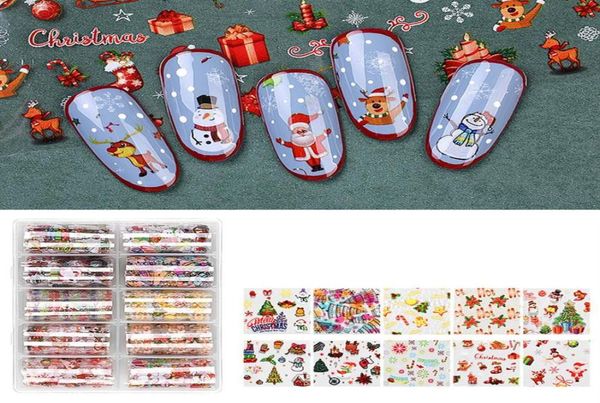 F656 Noël Style 3D Adhésif Nail Art Autocollants Nouvel An Nail Decal Curseur Père Noël Bonhomme De Neige Décoration Manucure Nail Wraps T2064552