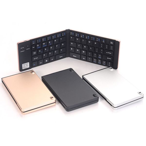 F66 Mini teclado Bluetooth plegable Llave inalámbrica de metal Teléfono Android Tableta Oficina inteligente Preferido para computadora portátil Mac Escritorio TV La mejor calidad