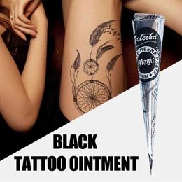 F68P Tattoo -overdracht 1 st Natural Indian Henna Tattoo Ink Black Mehndi Paste Cones Body Art Sticker Mehndi Body Paint Art Disposable Tijdelijk 240426