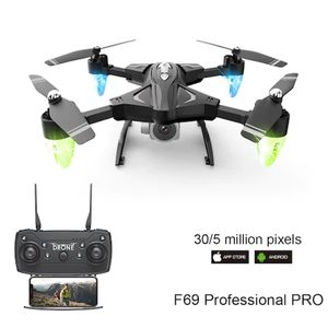 F69 WIFI FPV FLIPABLE RC Dronçon Dronçon QUADCOPTER 2.4GHz avec caméra HD 1080P HD Hélicoptères Jouet pour cadeau pour enfants