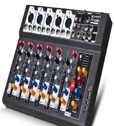 F7USB Mini console de mixage audio avec processeur d'effet USB intégré Mélangeur audio Console de mixage 7 canaux Alimentation 48v 6700583