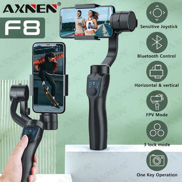 Stabilisateur portatif de cardan de 3 axes F8 pour l'enregistrement vidéo de support de téléphone pour le Smartphone de téléphone portable 240111