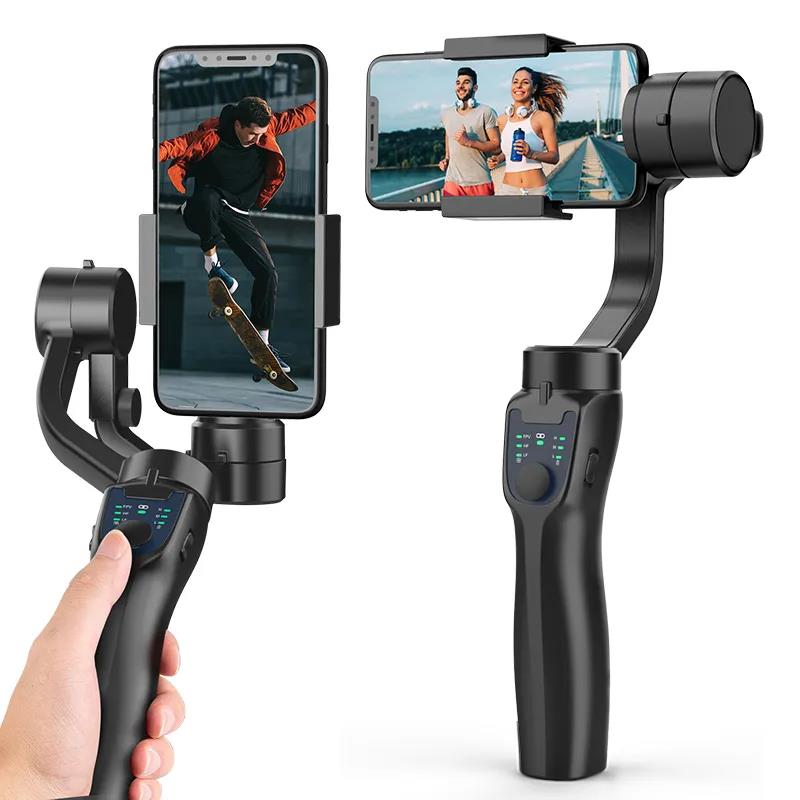 Stabilisateur de cardan de téléphone 3 axes Smartphone pliable Selfie Stick monopode support Anti-secousse stabilisateur d'enregistrement vidéo pour téléphone portable Gopro caméra de sport caméra d'action