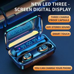 F9-10 Mini TWS Draadloze Oordopjes Hoofdtelefoon HIFI Geluid Bluetooth 5.0 met Dual Mic LED Display Oortelefoons Auto Pairing Headsets