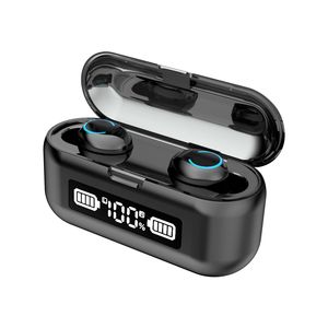 F9-43B TWS Bluetooth 5.0 Auriculares inalámbricos Auriculares 9D Estéreo Deporte Auriculares impermeables Control táctil Auriculares Auriculares Pantalla digital con embalaje