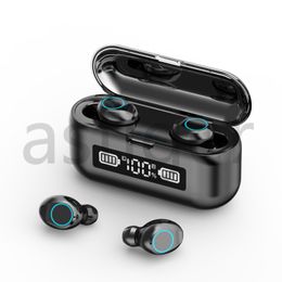F9-46 TWS Bluetooth 5.1 Draadloze hoofdtelefoon Oortelefoon 9D Stereo Sport Waterdichte Oortelefoon Touch Control Headset Oorbuds Digitale Display met Verpakking