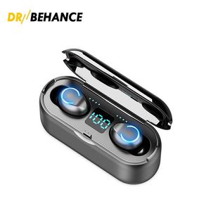 F9-8 V 5.0 Écouteurs Musique Sports Mini TWS Stéréo Sans Fil Bluetooth Écouteurs Contrôle Tactile LED Affichage Boîte De Charge Casque