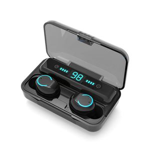 F9-9 sans fil Bluetooth 5.0 écouteurs HIFI basse stéréo tactile écouteurs avec affichage à LED boîte de charge paquet de vente au détail