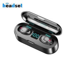 F9 Bluetooth V50 Écouteur F95C Écouteurs sans fil Stéréo Sport Mini Écouteurs de jeu Casque de jeu 2000 MAH LED Affichage 5521104