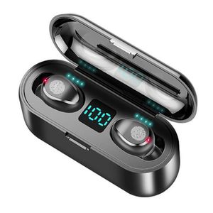 F9 TWS Mini écouteur Bluetooth 5.0 écouteurs sans fil écouteurs de sport avec casque de charge 2000 mAh casque d'affichage à LED