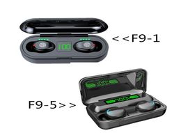F9 TWS Wireless oortelefoon Bluetooth V50 Sporttelefoon LED Display Ondersteuning 2000mAh Power Bank -headset met Microphone8000324