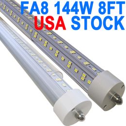 FA8 LED-lampen 96" 8FT 144W FA8 enkele pin LED-buisverlichting 14400LM, 6500k F96T12 lamp fluorescentievervanging, ballastbypass koppelbaar Workbenck Barn crestech