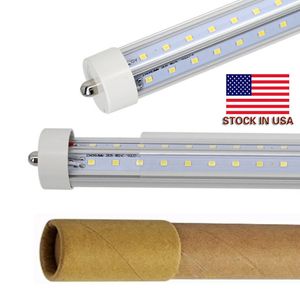 Tubes LED en forme de V à une broche 4ft 5ft 6ft 8ft 72w LED T8 FA8 refroidisseur lumière SMD 2835 ampoules d'éclairage à double rangée AC85-265V