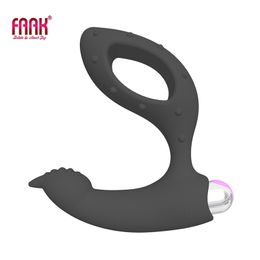 FAAK Vibrant Prostate Masseur Hommes Plug Anal Vibrateur puissant étanche G Spot Clitoris Stimulateur Sex Toys pour adultes LJ201215