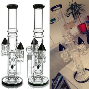 Rocket Bong Bubbler Glass Hookahs Water Pipes Fab Egg Recycler Showerhead Perc Oil Rigs with 18mm Joint