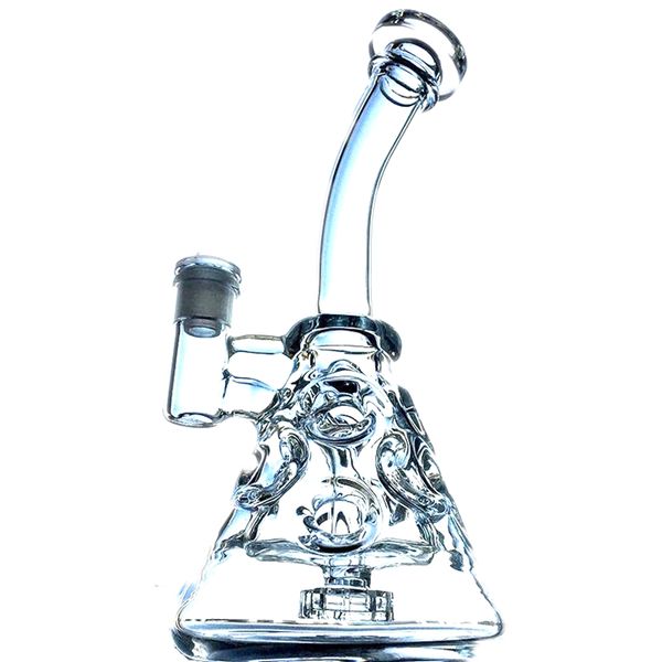 Fab Egg Hookahs Glass Beaker Bongs Cabezal de ducha Perc Bong Reciclador de 10 pulgadas Dab Rig Tuberías de agua Pequeñas plataformas petroleras Bubbler Smooth Pipe