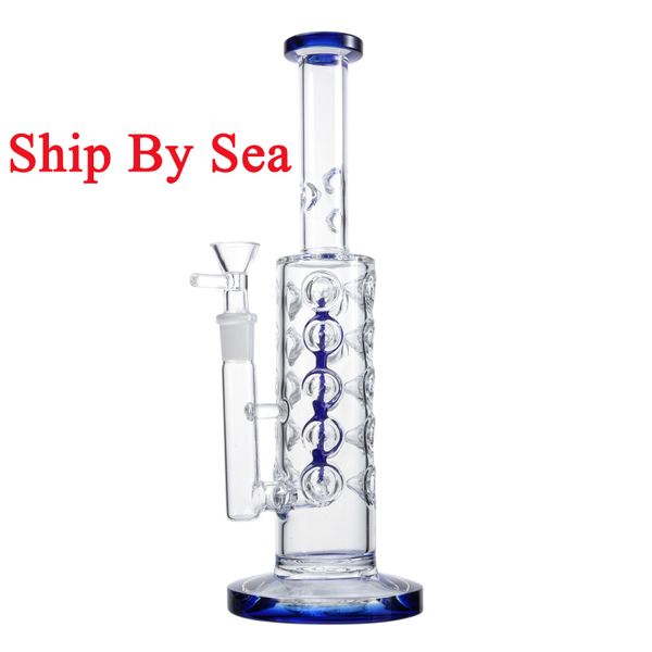 Fab Egg Inline Perc Hookahs Tubo recto Bongs de vidrio Verde Rosa 4 colores Ice Pinch Oil Dab Rigs 14 mm Tuberías de agua embriagadoras con tazón Nave por mar