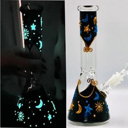 Glow in the Dark Bong Water Pipes Hookahs Heady Glass Dab Rigs beker Base Water Bongs Downstem Perc met 14 mm gewricht