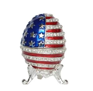 Faberge Egg Trinket Box Met juwelen getooide sterren Metalen sieraden Decoratieve geschenkdoos Home Decor194K5650614