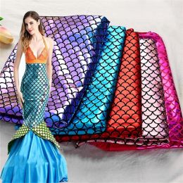 Tissu 1 mètre/sac Laser écailles de poisson paillettes tissu couture sirène Costume scène robe oreiller bricolage artisanat décorations de fête tissu africain