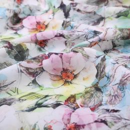 Tissu 1 mètre x 1,4 mètre Digital Painting Viscose Rayon Material pour robe robe Big Flower