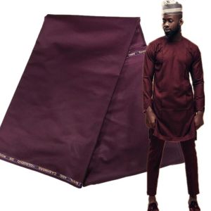 Stof 10 yards Afrikaanse zachte kasjmier katoen stof materiaal voor mannen Doek effen kasjmier Poolse stof materiaal voor kledingstuk AK5