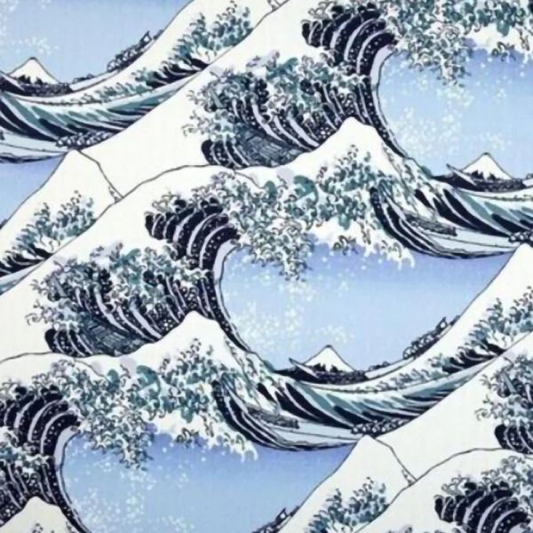 Tissu en coton à motif de vagues 100x140cm, tissu de Style japonais pour coudre des vêtements Kimono Cheongsam Hanfu, matériaux artisanaux