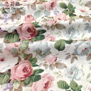 Tissu 100% coton sergé pastoral rose bleu rosae floral bricolage pour enfants literie coussin vêtements robe travail manuel artisanat tissu tissu