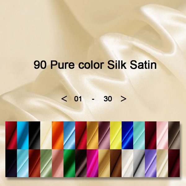 Tela 100% tela de satén crepé de seda de morera para vestido Cheongsam ancho 114cm tela de ropa para costura DIY Color sólido 230419