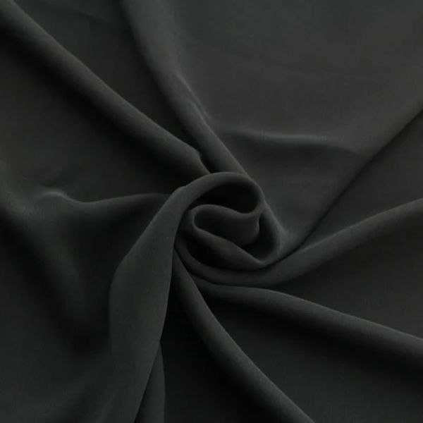 Tela 10momme negro liso ligero puro 100% seda Georgette tela crepe de seda 10momme 45