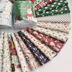 Stof 140x50cm digitale gedrukte kerstgingerbread man Santa Claus Pine Tree Fabric Handmade Diy Cartoon Doll Doek 220GM 230419