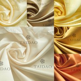 Tissu 150x100cm satin épais tissu rideau de fil bricolage Satins jaune série haute densité lintfree, wearresiste