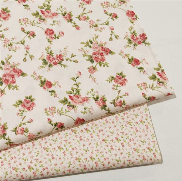 Tissu 160x50cm petit tissu sergé de coton fleuri faisant la literie à la main pyjamas robe tissu doublure 230419