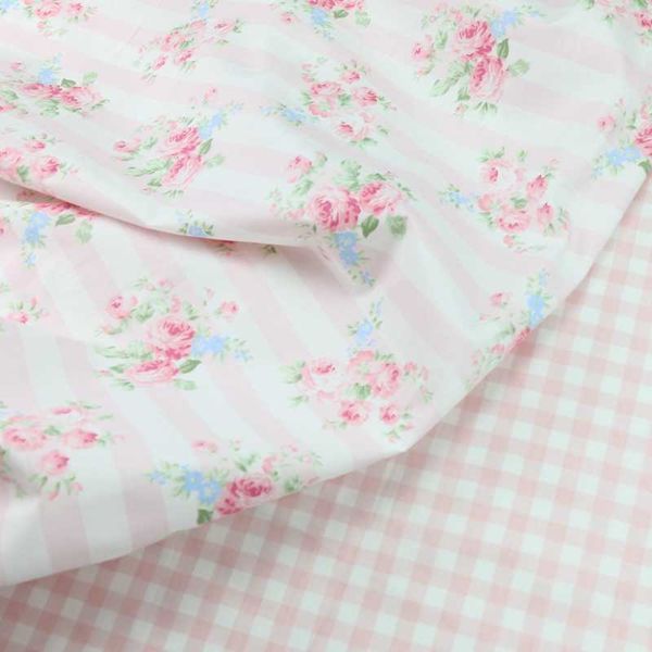 Tissu 235cm * 50cm rose fleur coton tissu bricolage literie robe patchwork tissu enfants travail manuel coton tissu tissu P230506