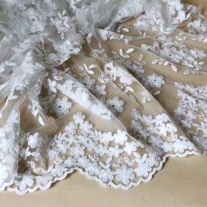 Tissu en dentelle brodée de fleurs magnifiques, 3/5/10 mètres, pour robe, matériau en Tulle doux pour des designs élégants