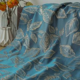 Tissu 3d feuilles en relief en fil en forme jacquard tissu palais de style robe robe home rideau rideau décoratif tissu tissu par un demi-mètre