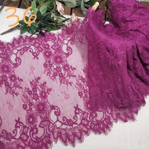 Tissu 3mlot Largeur 40cm Cils Dentelle Garniture Violet Vert Rose Pour Vêtements Accessoire Robe Couture Applique Costume Dentelle Tissu 230904