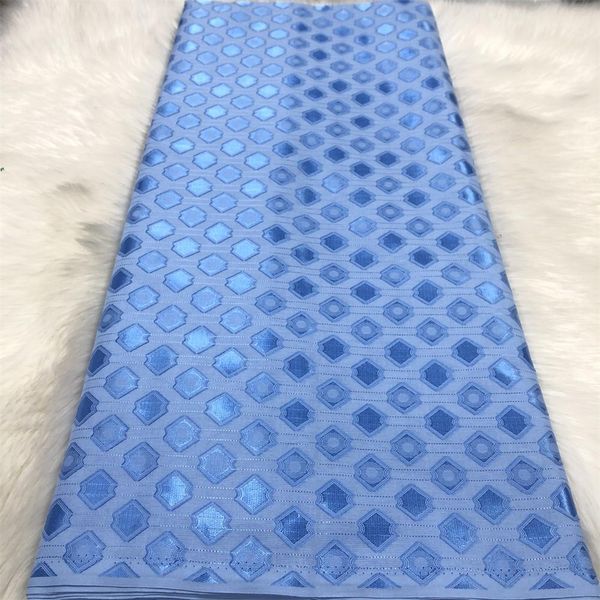 Tela 5 yardas Material Atiku azul 100% algodón tela africana Atiku buena calidad gasa suiza suave de algodón para hombres y mujeres tela