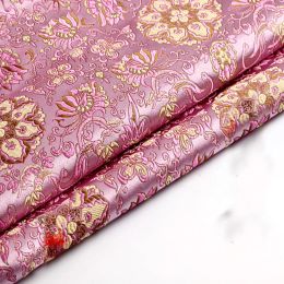 Tissu 75x100cm Tissu de brocart jacquard métallisé rose de style japonais importé, tissu teint en fil jacquard 3D pour jupe de robe de manteau de femme