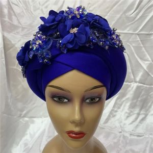 Stof Afrikaanse Hoofd Wraps Voor Vrouwen Tulband Femme Nigeriaanse Aso Oke Afrikaanse Headtie Autogele Vrouwen Hoofd Wrap Naaien Fabric1set