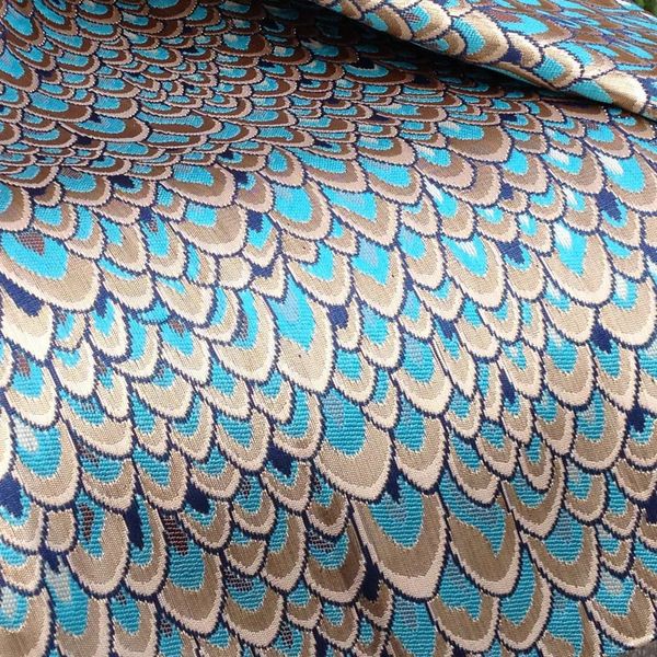 Tissu et couture 1 mètre africain brillant paon Jacquard brocart décoratif bricolage Patchwork Tissu nappe matériel Tecido largeur 150 cm 231211