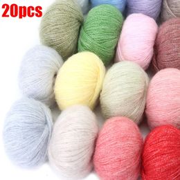Tissu et couture 20 pièces fil Mohair Crochet fil de laine pour bébé respectueux de la peau pour tricoter pull châle 231124