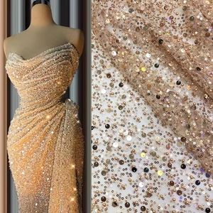 Tela y costura 26 colores diseñador encaje lentejuelas cuentas perla artesanía para vestido de noche tela cortada a medida 230412