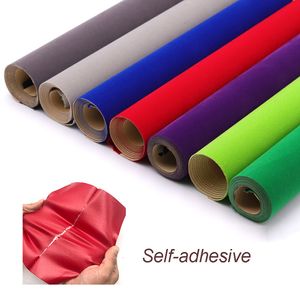 Stof en naaien 50 * 148cm Massaal Elasticiteit Zelfklevende stof Pluche fluwelen oppervlak voor sieradendoos Verpakking Reparatie Decoratie DIY Craft 230707