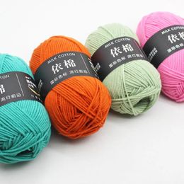 Tissu et couture 50gSet 4ply lait coton tricot laine fil couture teints Lanas pour Crochet artisanat pull chapeau poupées à bas prix 231127