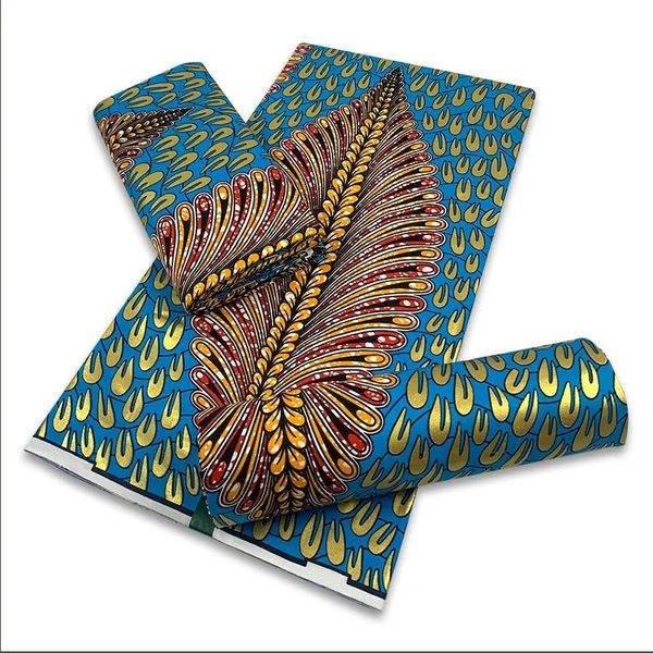 Tissu et couture tissu africain cire dorée coton trucs rappeur Batik Ankara matériel original de haute qualité Pagne Maintenant 231130