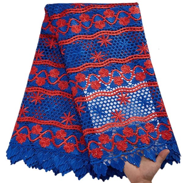 Tela y costura de encaje africano, cordón de guipur real, bordado de alta calidad, Material Birdal, vestido de novia 2898A 231216