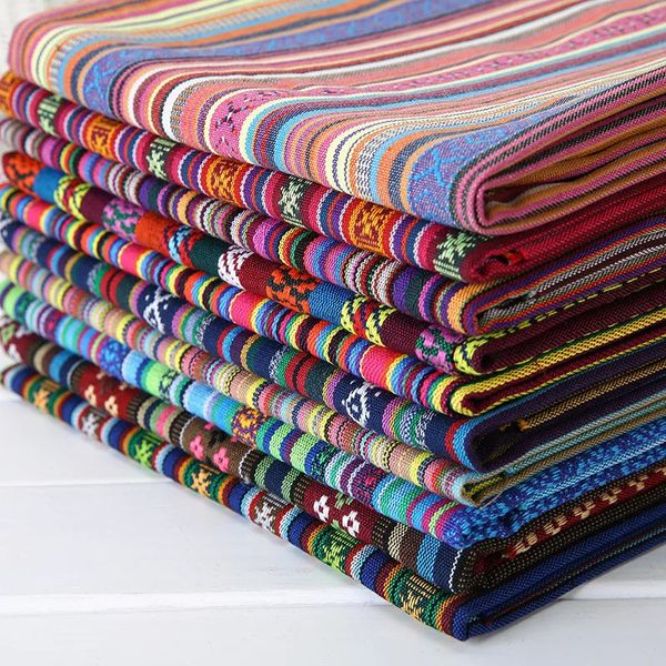 Tela y costura estilo étnico algodón lino textil patchwork para el bar mantel sofá cubierta cojines paños cortinas mantel 231211